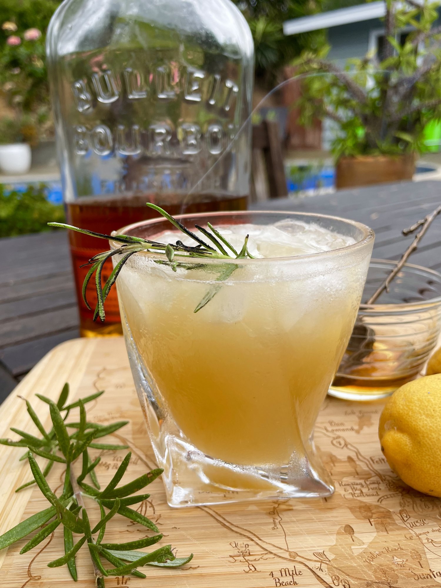 Smoked Rosemary Whiskey Sour